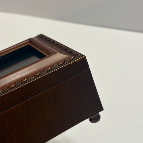 Sankyo Wood Rope Trim Jewelry Picture Music Box Plays Thats What Friends Are For - Picture 11 of 14